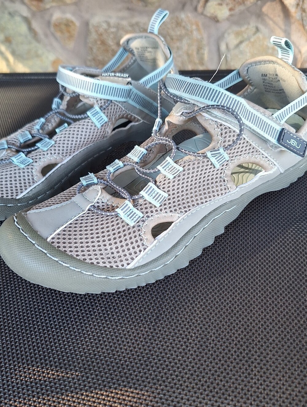 JBU By Jambu Tahoe Womens 8M Gray Blue Water Ready Hiking Oitdoor Shoes Comfort